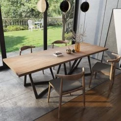 Staunton And Henry Furniture Otto Solid Wood And Metal Dining Table