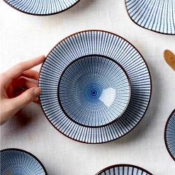 Staunton And Henry Modern Oriental Ceramic Plate In Starburst Pattern