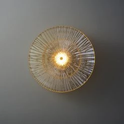 Staunton And Henry Flora Round Glass And Gold Wall Light Lighting