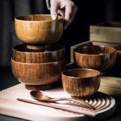 Staunton And Henry Japanese Style Wooden Rice Bowls Kitchen
