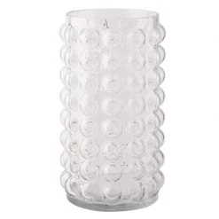 Staunton And Henry Home Accessories Hand-Blown Spotted Clear Glass Vase