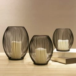 Staunton And Henry Home Accessories Black Cage Lantern Candle Holder