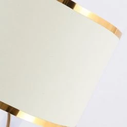 Staunton And Henry Lighting Modern Ornate Brass Floor Lamp With White Shade