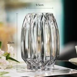 Staunton And Henry Home Accessories Modern Ribbed Glass Vase