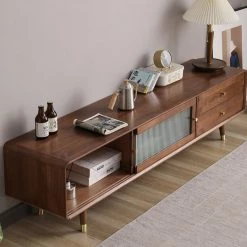 Staunton And Henry Midcentury Modern Walnut TV Cabinet With Drawers Furniture
