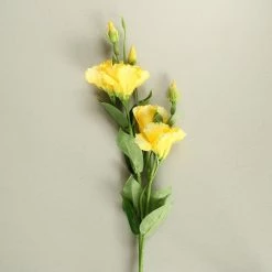 Staunton And Henry Yellow Lisianthus Silk Flowers - Set Of 3 Stems