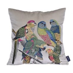 Staunton And Henry Home Accessories Parrot Embroidered Throw Cushion