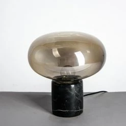 Staunton And Henry Lighting Joelle Oval Glass And Marble Base Table Lamp