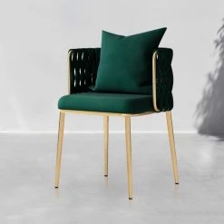 Staunton And Henry Macy Braided Velvet And Gold Dining Chair (Set Of 2)