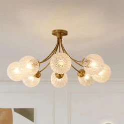 Staunton And Henry Lighting Vintage Style Glass Globes Chandelier