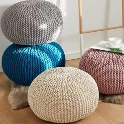 Staunton And Henry Furniture Chunky Knit Pouf