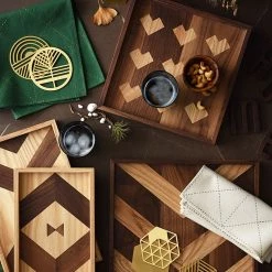 Staunton And Henry Kitchen Geometric Brass Coasters - Set Of 5