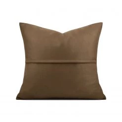 Staunton And Henry Faux Leather Khaki Throw Cushion