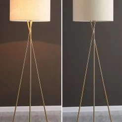 Staunton And Henry Lighting Miro Gold Tripod Floor Lamp