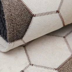 Staunton And Henry Cream Honeycomb Round Patchwork Hide Rug Rugs 8 Staunton And Henry Cream Honeycomb Round Patchwork Hide Rug Rugs