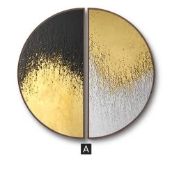 Staunton And Henry Wall Decor Modern Round Black And Gold Framed Wall Art