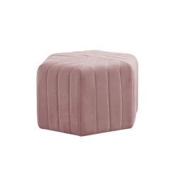 Staunton And Henry Modern Velvet Hexagon Ottoman