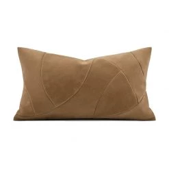 Staunton And Henry Faux Leather Khaki Throw Cushion