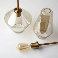 Staunton And Henry Modern Brass And Glass Pendant Light
