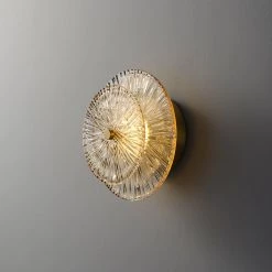 Staunton And Henry Flora Round Glass And Gold Wall Light Lighting
