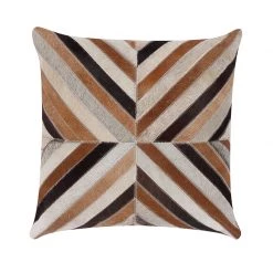 Staunton And Henry Home Accessories Cream And Grey Cowhide Throw Cushion