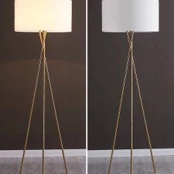 Staunton And Henry Lighting Miro Gold Tripod Floor Lamp