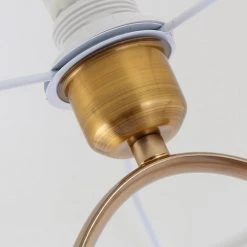 Staunton And Henry Lighting Modern Ornate Brass Floor Lamp With White Shade