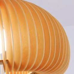 Staunton And Henry Modern Wood Pumpkin Pendant Light