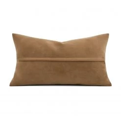 Staunton And Henry Faux Leather Khaki Throw Cushion