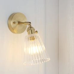 Staunton And Henry Vintage Glass And Brass Wall Light 20 Staunton And Henry Vintage Glass And Brass Wall Light