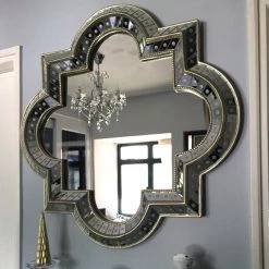 Staunton And Henry Cloverleaf Art Deco Decorative Wall Mirror