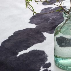 Staunton And Henry Rugs Premium White With Black Spots Faux Cowhide Rug