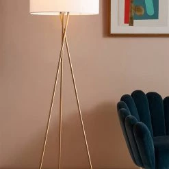 Staunton And Henry Lighting Miro Gold Tripod Floor Lamp