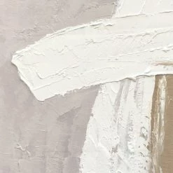 Staunton And Henry Modern Abstract Beige And White Oil Painting