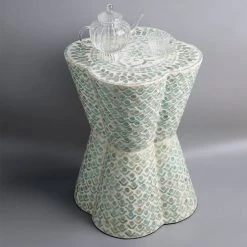 Staunton And Henry Furniture Clover Leaf Mother Of Pearl Inlay Side Table