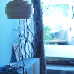 Staunton And Henry Lighting Studio Vayehi Roza Wood Veneer Floor Lamp