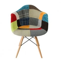 Staunton And Henry Eames DAW Style Chair - Patchwork Fabric