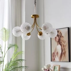 Staunton And Henry Lighting Vintage Style Glass Globes Chandelier