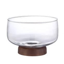 Staunton And Henry Glass And Wood Fruit Bowl Kitchen