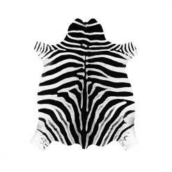 Staunton And Henry Premium Zebra Print White Faux Cowhide Rug Rugs