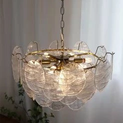 Staunton And Henry Lighting Vintage Glass Petals Chandelier