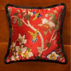 Staunton And Henry Velvet Oriental Garden Throw Cushion 26 Staunton And Henry Velvet Oriental Garden Throw Cushion