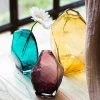 Staunton And Henry Colourful Faceted Glass Vases