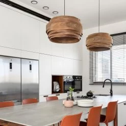 Staunton And Henry Studio Vayehi Light Cloud Wood Veneer Ceiling Light Lighting