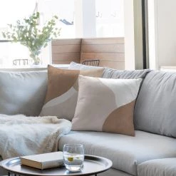 Staunton And Henry Abstract Beige Throw Cushion Home Accessories