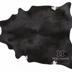Staunton And Henry Pergamino Solid Black Cowhide Rug