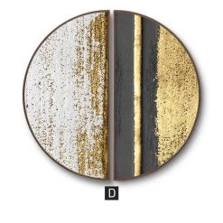 Staunton And Henry Wall Decor Modern Round Black And Gold Framed Wall Art