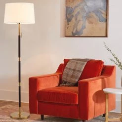 Staunton And Henry Mila Metal Floor Lamp White Shade Lighting