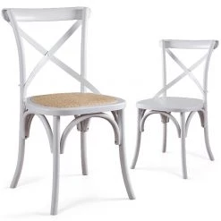 Staunton And Henry Solid Wood & Rattan Country Chair - Vintage Finish Furniture