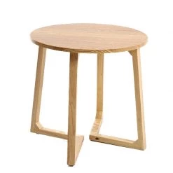 Staunton And Henry Oak Wood Round Side Table Furniture
